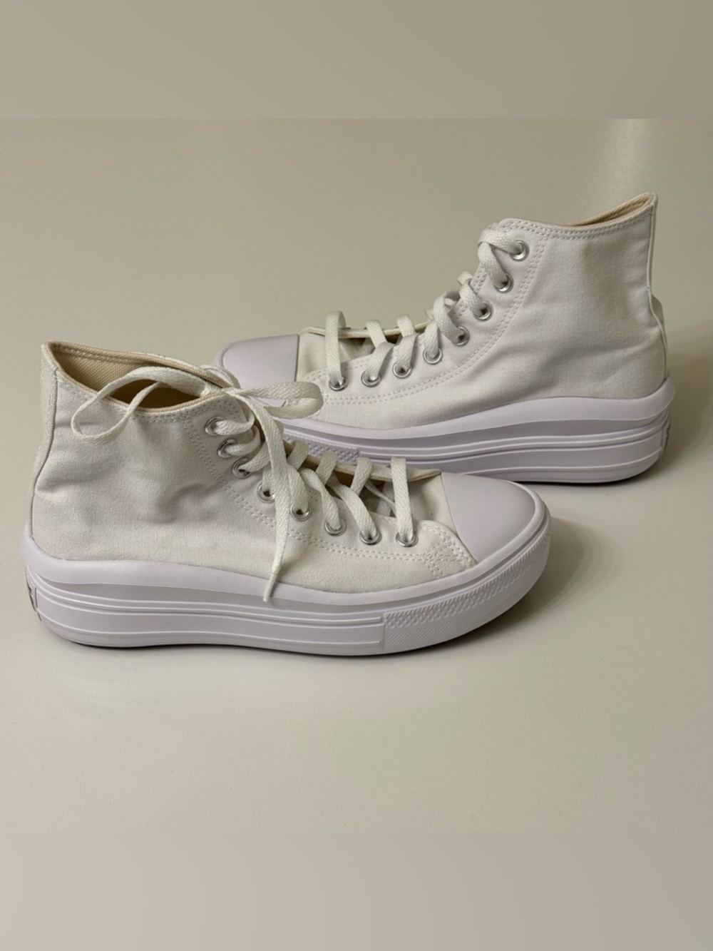 Converse High Top Platform Sneakers - White Size 9 - Picture 2 of 6